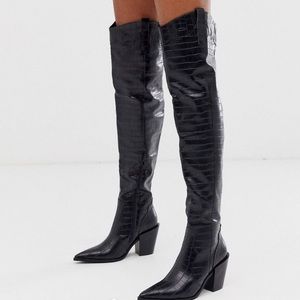 ASOS thigh high western boots
